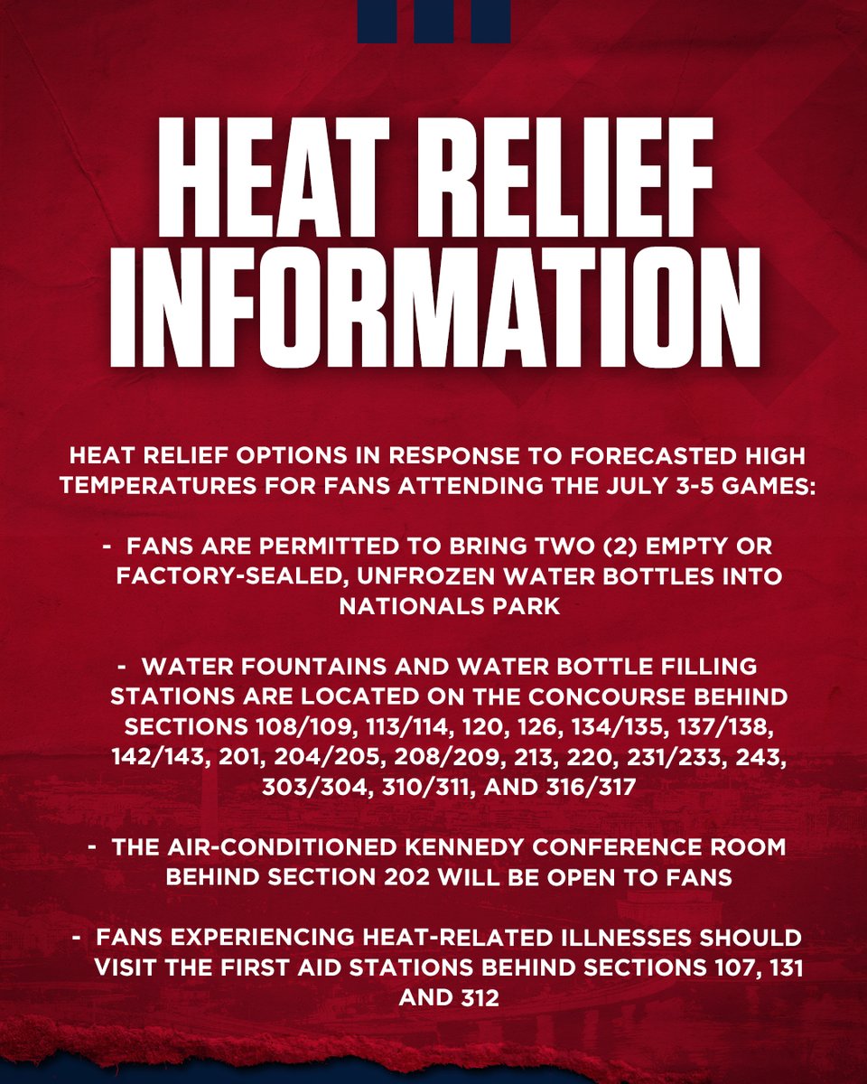 NationalsPark's tweet photo. stay cool at the park this weekend ⚾️🧊🇺🇸

more information → https://t.co/LbRXEVjJbr https://t.co/80EZmKUQxh