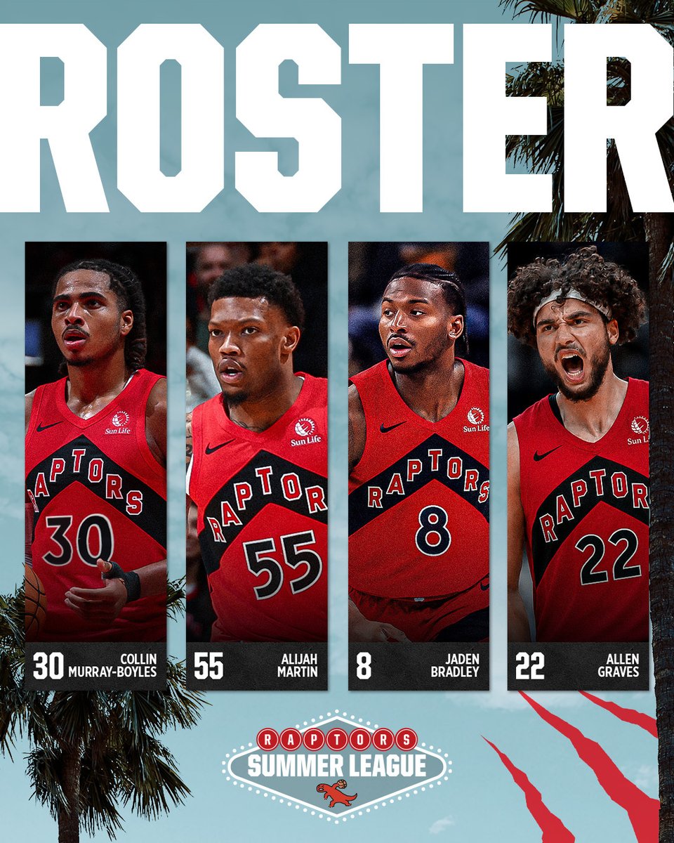 Raptors's tweet photo. Summer League roster is set ☀️ https://t.co/ULW7kwgqNx