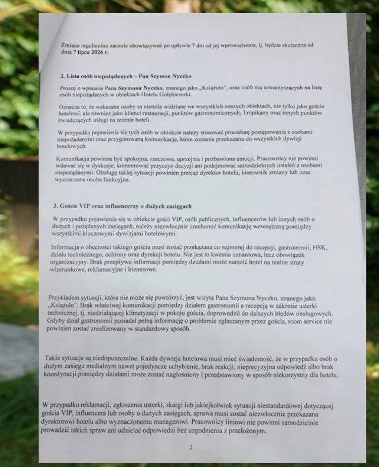 boop_pl's tweet photo. Książulo dostał informację o tym, że ma zakaz wstępu do hoteli Gołębiewski. Wysłano mu pismo, które mieli otrzymać menadżerowie danych hoteli.

Niektóre hotele mówią, że nie mogą przyjąć rezerwacji. Inne, że zakazu nie ma i youtuber może przyjechać. https://t.co/xmypQuwNgq