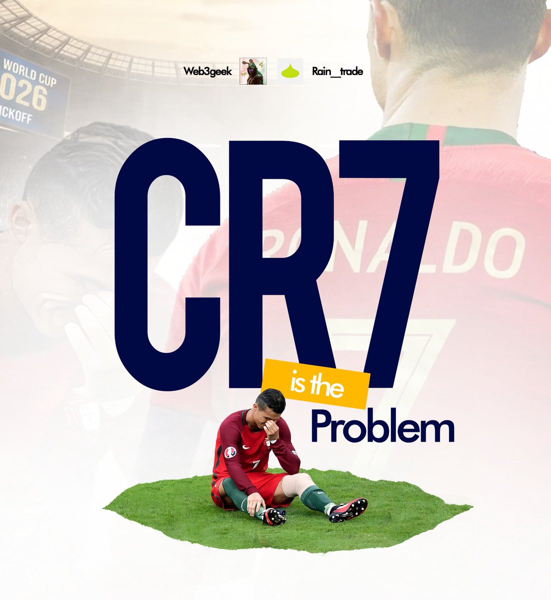 SeniorGeek25's tweet photo. Ronaldo will be the reason Portugal doesn't win the World Cup

I hate that I say this cos I've been his biggest fan for 10+ years.

I've defended every washed headline, "Messi is better" debate, &amp; even had a fight with a friend

This time, I'm watching the game with my heart⬇️ https://t.co/3d2eropdkx