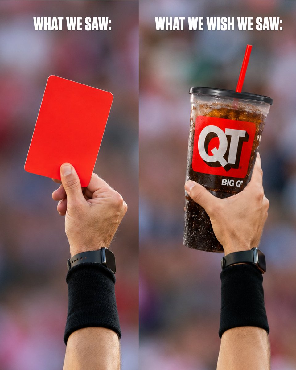 QuikTrip's tweet photo. Hey ref, next time pull one of these if you don't want to get booed https://t.co/PfXI6gQLGf