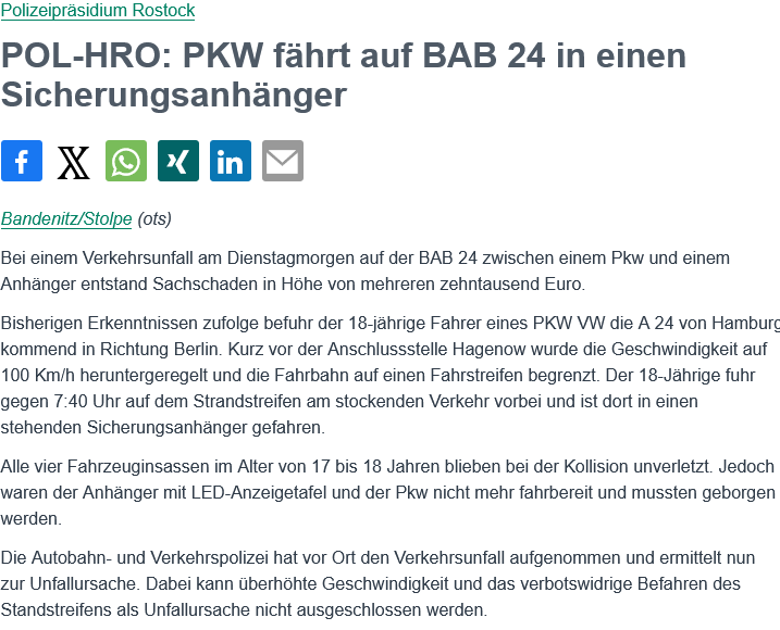 mourix's tweet photo. Tragt eine #Hälm, ist sicherer sagten Sie. Tragt eine #Warnweste, ist sicherer sagten Sie. Aber bei diesem Unfall mit einem grellleuchtenden &amp; knallorangenen Sicherungsanhänger kann ein unbefugtes Befahren des Seitenstreifens als Unfallursache NICHT AUSGESCHLOSSEN werden!!! https://t.co/JFh32LHJuP
