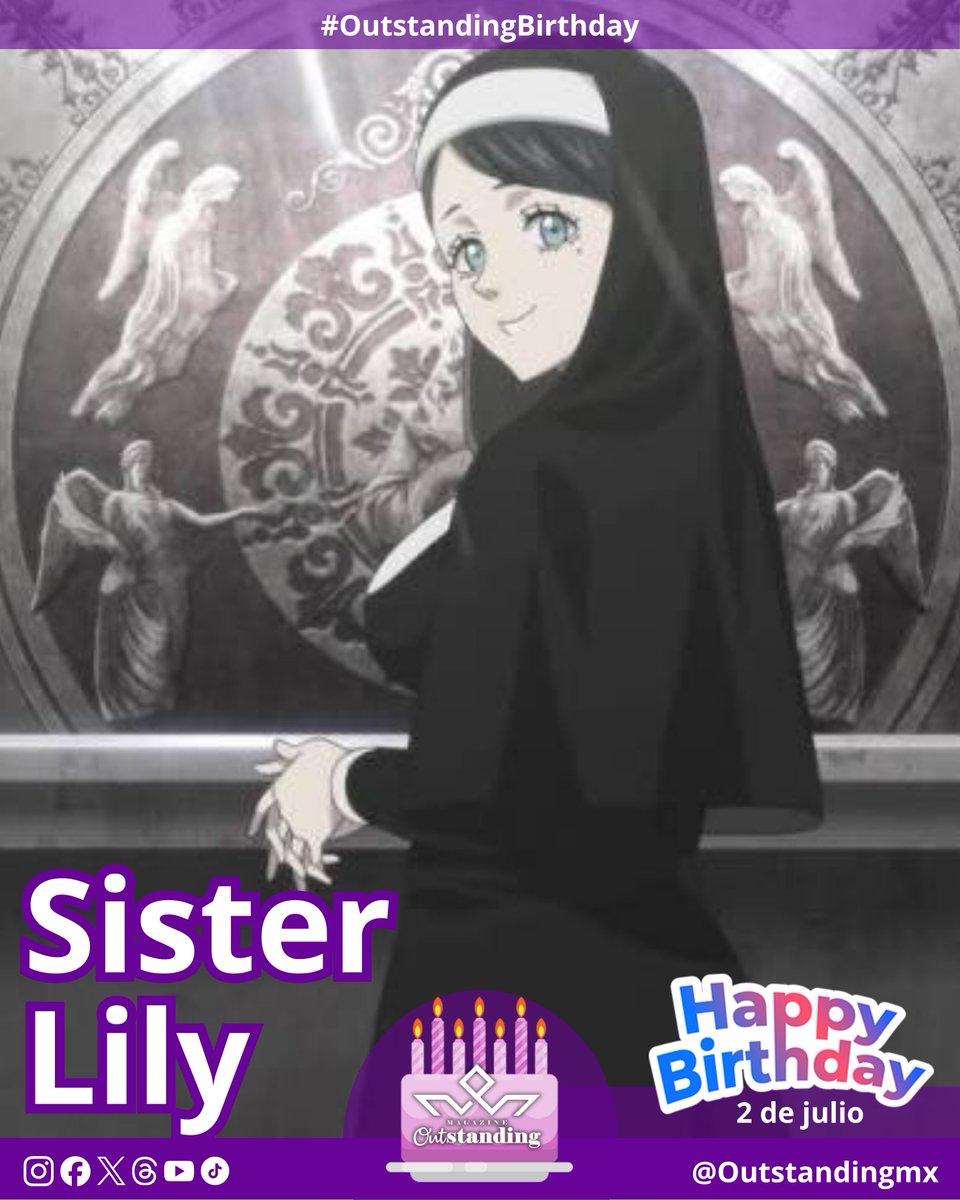 Outstandingmx's tweet photo. πβ¨ Β‘#TanjoubiOmedetou, Sister Lily! π
#OutstandingBirthday #OutstandingAnimeBirthday #OutstandingFreakyBirthday #BlackClover #SisterLily #HageVillage #Asta #MagicKnights https://t.co/ghCqZ3lQxD