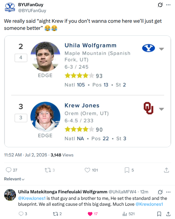 JFloyd314's tweet photo. Please, for the love of mercy, don't be a clown and tweet negative stuff about recruits. Other recruits see it and it's a terrible look for our fanbase. Also, we regularly land these guys a couple years down the road in the portal! https://t.co/gBtjIs5jpu