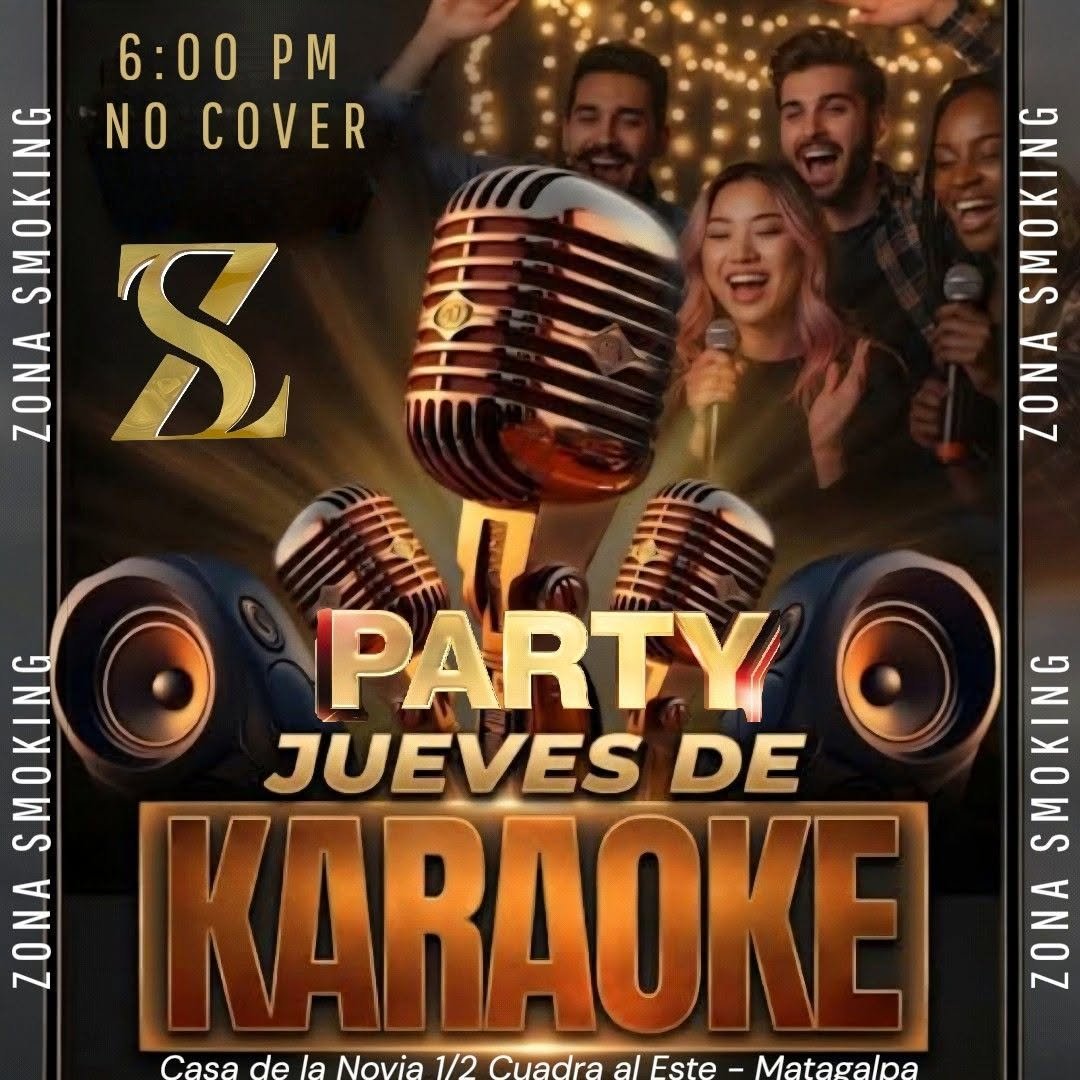 InturMatagalpa's tweet photo. Los jueves tienen nombre y apellido en Zona Smoking Matagalpa

Ven a disfrutar de una noche llena de música, diversión y el mejor ambiente en nuestro Party Jueves de Karaoke🎶🎉

Jueves 02 de julio 2026
6:00 pm.
Casa de la Novia, ½ cuadra al este, Matagalpa.

🎟️ ¡Entrada gratis! https://t.co/SynVaRIaBT