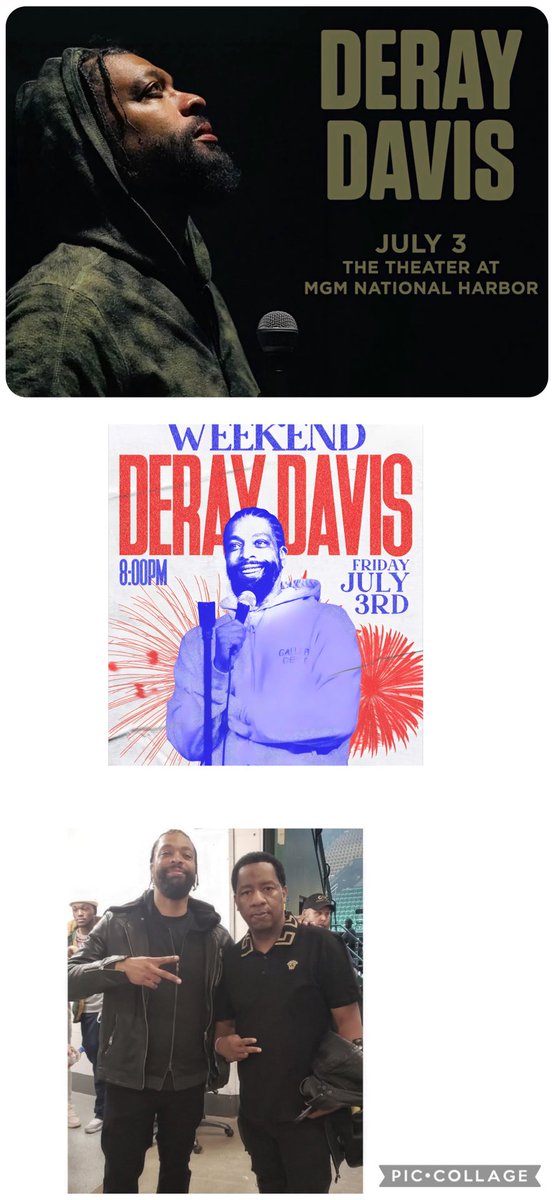 MikeWhitaker03's tweet photo. Pre Birthday outing! The Hilariously Funny @DeRayDavis coming to DC tomorrow night, at @MGMNatlHarbor #bornonthe4thofJuly #4thofJulyBaby #DerayDavis https://t.co/U9EeRKPO0S