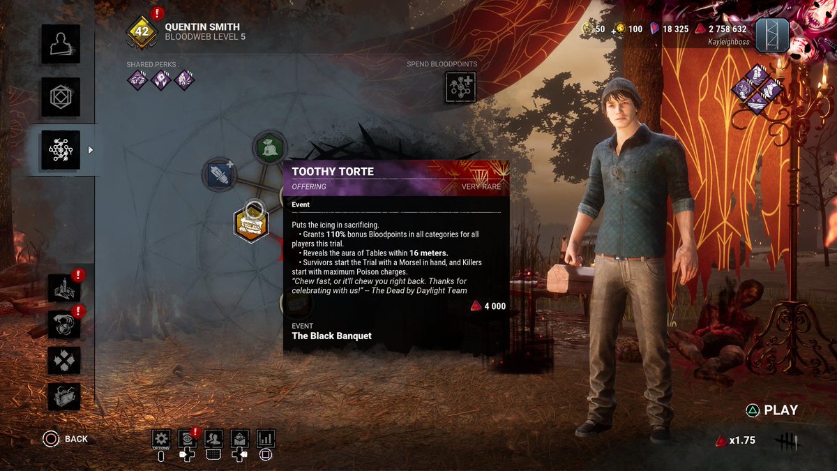 Kayroses823's tweet photo. @DeadbyDaylight Well that doesnt reflect in game. https://t.co/AESOAhRQkf