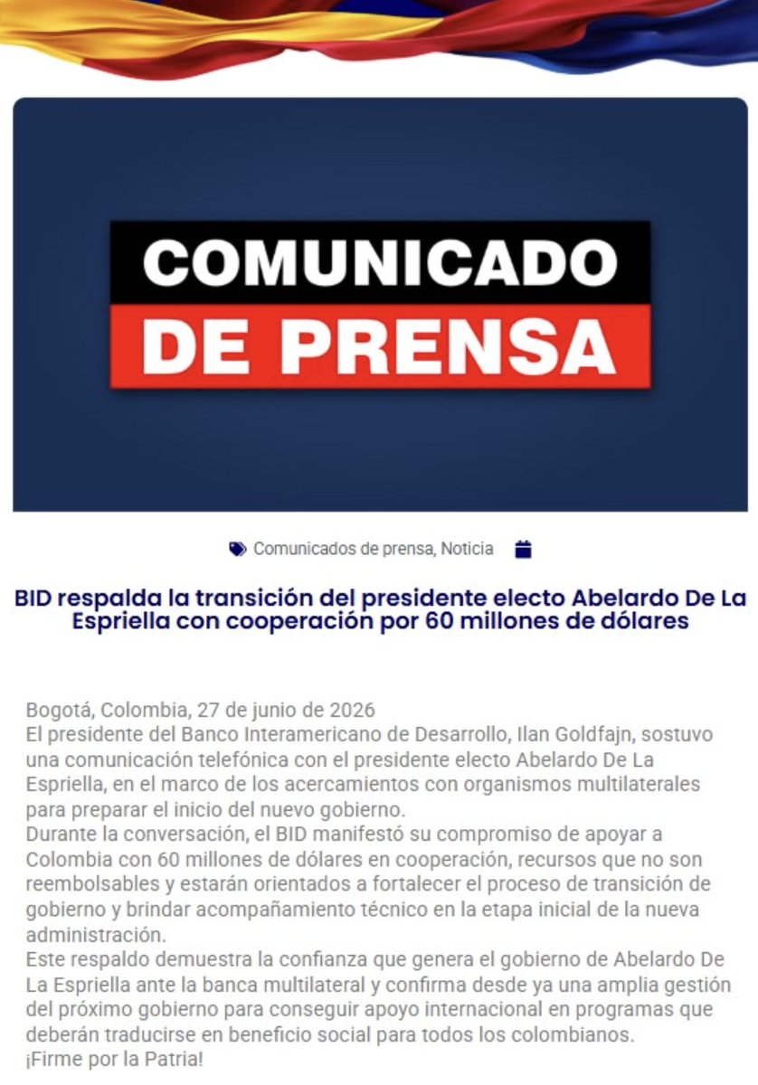 Teasilvap's tweet photo. @reiconsort El  BID confirmó. https://t.co/ZPMoXmAoPc