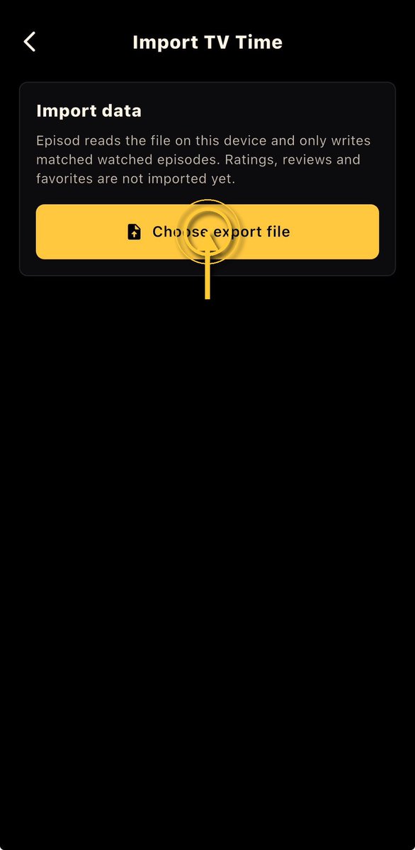 EpisodTeam's tweet photo. Import your TV Time watched episodes into Episod:

1. Download your TV Time GDPR export ZIP:
https://t.co/U0qbpnSomK

2. Open Episod → Profile → Settings → Import data

3. Tap “Choose export file” and select the ZIP

4. After matching finishes, tap “Import selected data”

Episod never asks for your TV Time password.