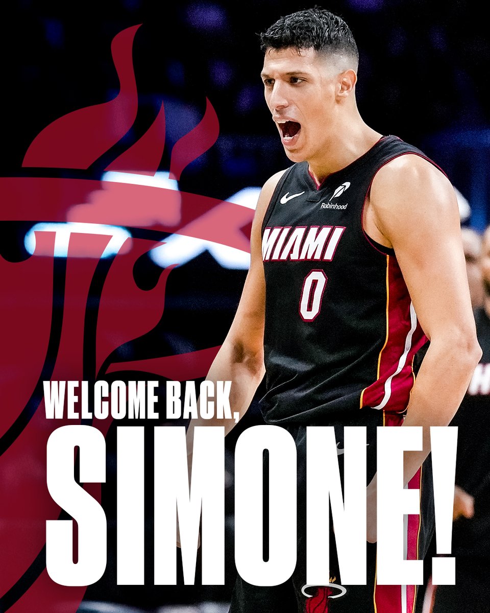 MiamiHEAT's tweet photo. OFFICIAL: The Miami HEAT have re-signed forward Simone Fontecchio.

More info - https://t.co/FqW0QmCCIR https://t.co/j4YZkKRE9f