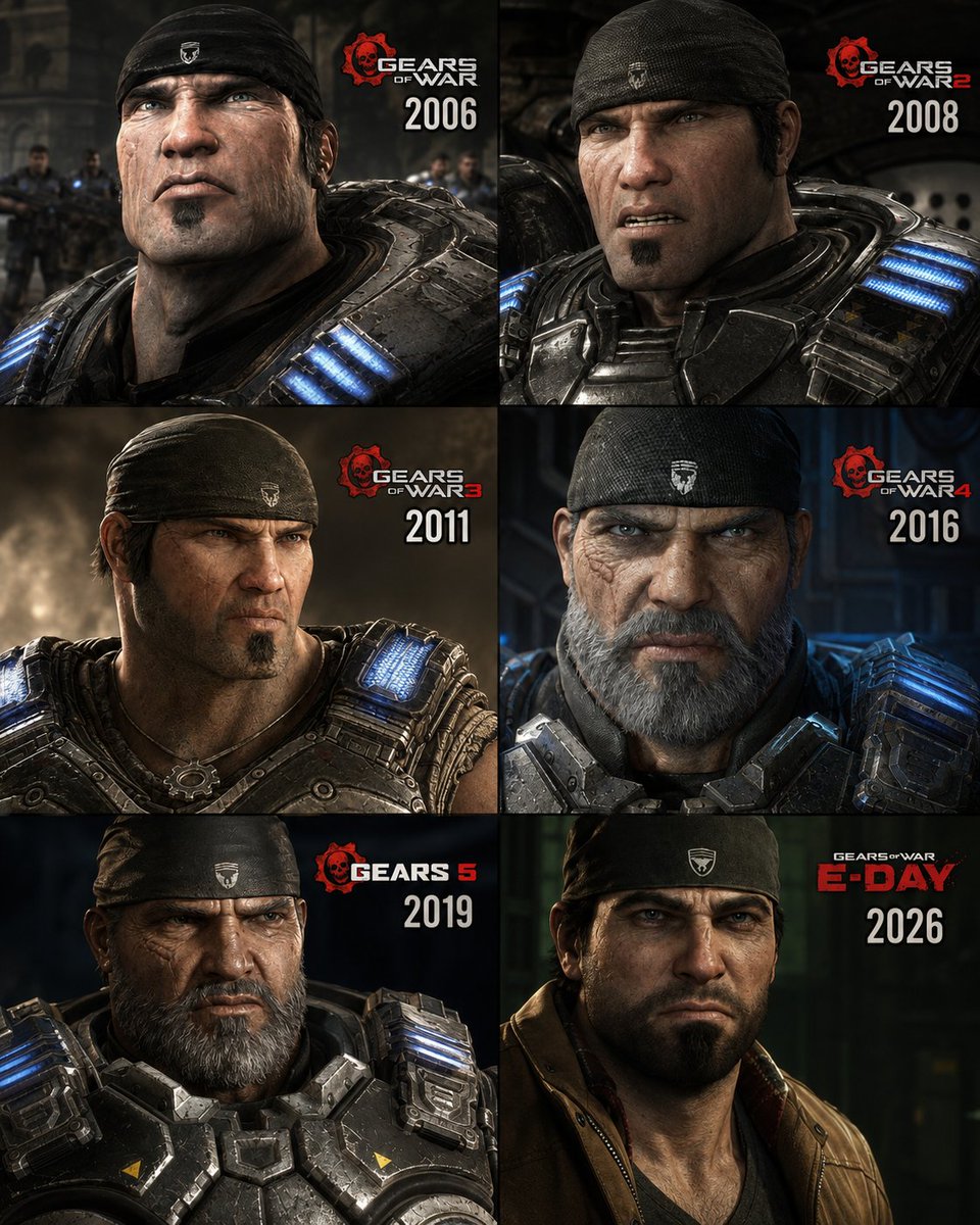_Rawr93's tweet photo. Evolution of Marcus Fenix⚙️🔥 https://t.co/wG7XV7gZvZ