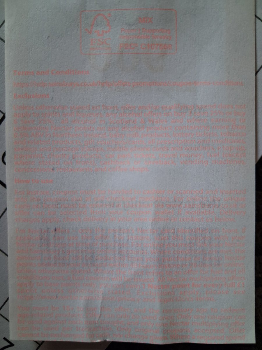 Bobbypants911's tweet photo. @sainsburys yeah make the terms and conditions on your vouchers nice and clear for us. https://t.co/esquDg1wps