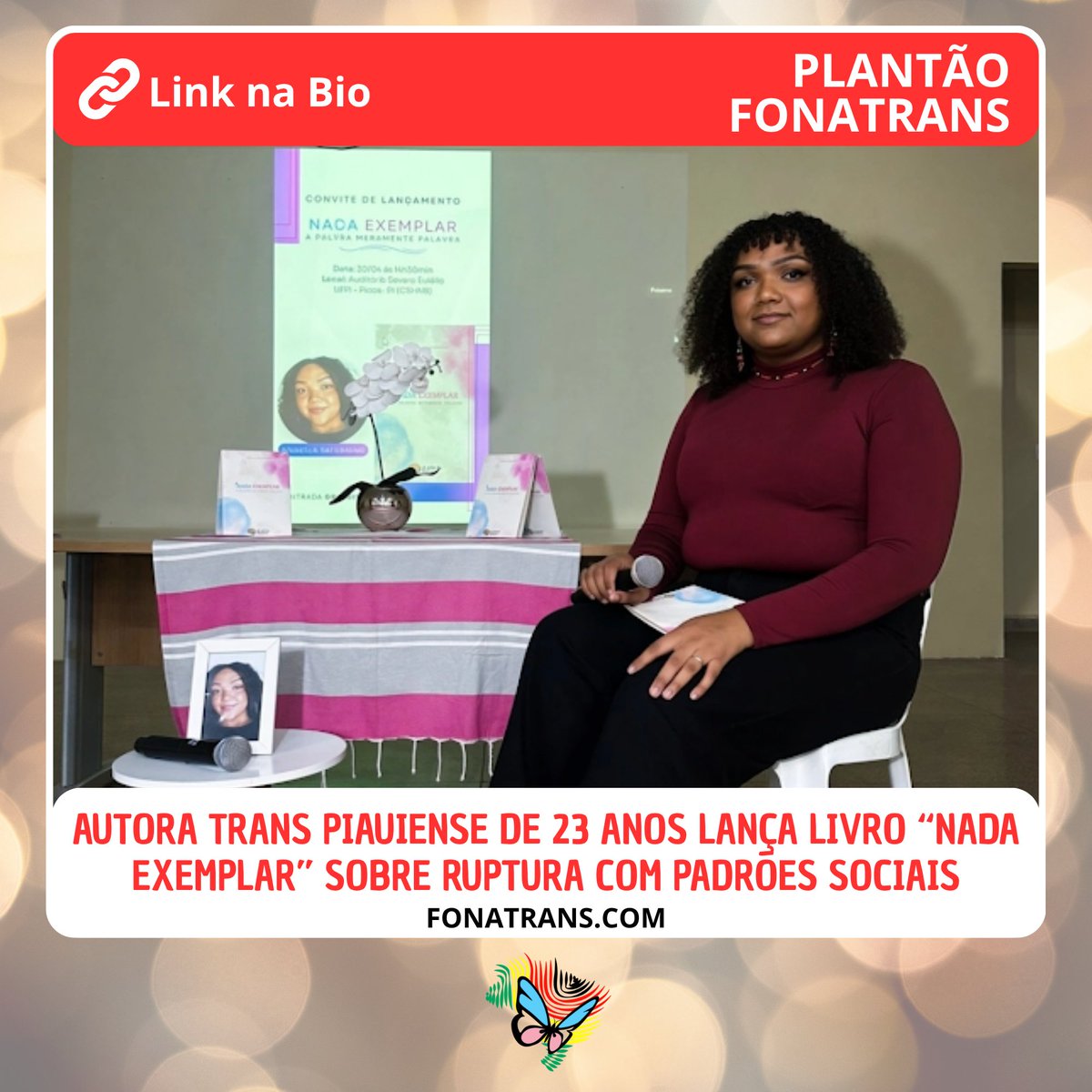 fonatrans's tweet photo. ✍️Autora Trans piauiense de 23 anos lança livro “Nada Exemplar” sobre ruptura com padrões sociais
🔗https://t.co/NORHbHotqU https://t.co/MOyEfRgcIN