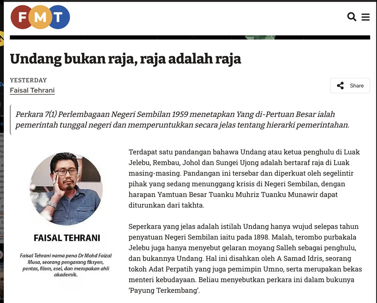 anaknogori_n9's tweet photo. Undangs are not rulers via @fmtoday 

https://t.co/Yk6wBjX7aw https://t.co/Eo9jyJuRyT