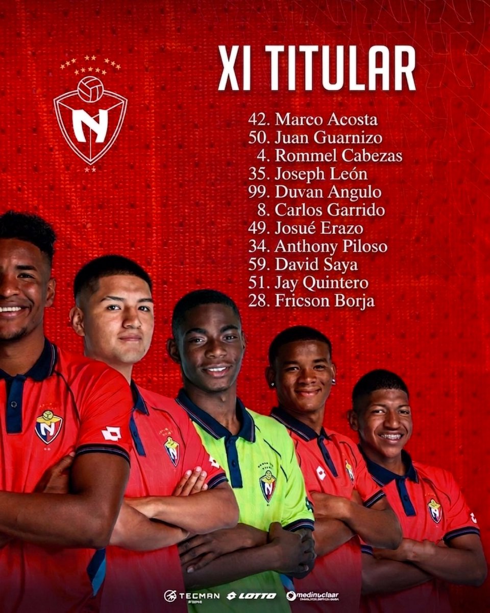 elnacionalec's tweet photo. Nuestro XI TITULAR 🔴

ATLÉTICO FC 🆚 CD EL NACIONAL

🏟️ Estadio Christian Benítez Betancourt
🗓️ 2 julio
⏰ 15:30

#ElNacional #BiTri #LigaEcuabetConectadaPorXtrim https://t.co/NVq7FuPdzo
