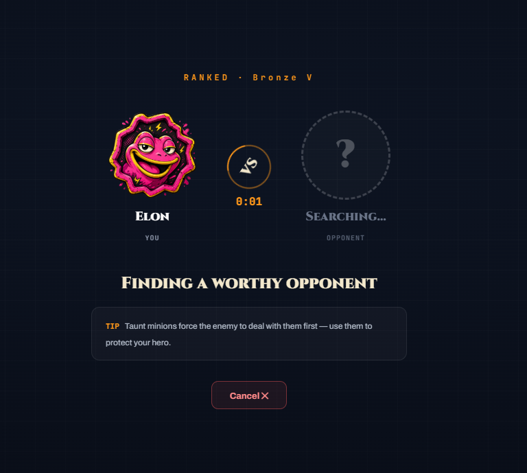 MEMEPOOLTCG's tweet photo. Come play ranked game mode

If you end up playing against me (username DEV) and if you beat me, I will send you 1,000,000 $MEMEPOOL

First 5 winners!

Oh, also drop your wallet below 👀 https://t.co/9Rd98z4mE5