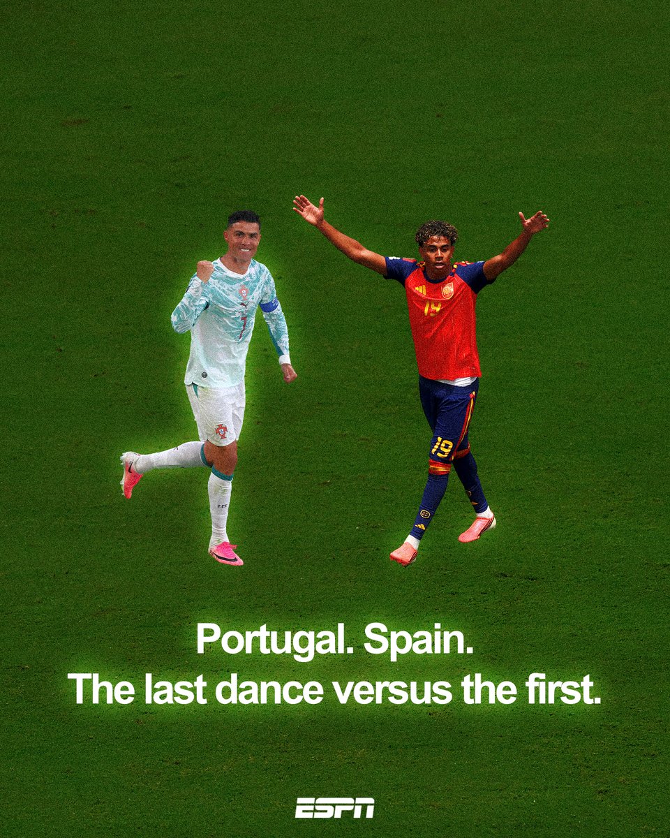 ESPNFC's tweet photo. A generational matchup 🍿

Portugal and Spain 🙌 https://t.co/lTmcazCaEc