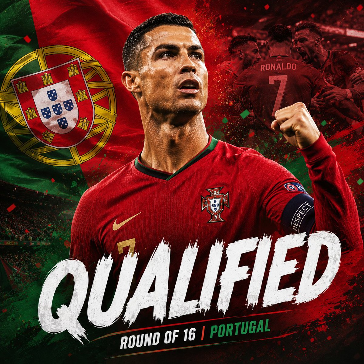 AosAiso's tweet photo. JUST IN: 

🇵🇹 𝐏𝐨𝐫𝐭𝐮𝐠𝐚𝐥 2-1 𝐂𝐫𝐨𝐚𝐭𝐢𝐚 🇭🇷

> 𝐏𝐨𝐫𝐭𝐮𝐠𝐚𝐥 and 𝐂𝐫𝐨𝐚𝐭𝐢𝐚 delivered a thrilling contest. 𝐑𝐨𝐧𝐚𝐥𝐝𝐨'𝐬 68th minute penalty shifted the momentum in Portugal's favor. Deep into stoppage time, 𝐆𝐨𝐧𝐜𝐞𝐥𝐨 𝐑𝐚𝐦𝐨𝐬 sealed the win, eliminating 𝐂𝐫𝐨𝐚𝐭𝐢𝐚 and sending 𝐏𝐨𝐭𝐮𝐠𝐚𝐥 into the Round of 16.

> Next up: 𝐏𝐨𝐫𝐭𝐮𝐠𝐚𝐥 𝐰𝐢𝐥𝐥 𝐟𝐚𝐜𝐞 𝐒𝐩𝐚𝐢𝐧 𝐢𝐧 𝐭𝐡𝐞 𝐑𝐨𝐮𝐧𝐝 𝐨𝐟 16"

#FIFA2026 #WorldCup2026
