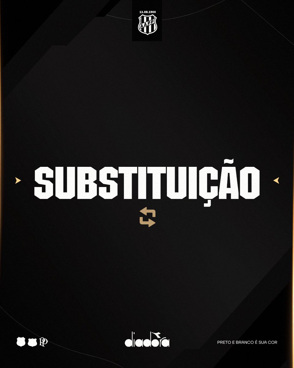 aapp_oficial's tweet photo. 🔄 Substituição na Macaca!

🔼 Diego Tavares
🔽 Baianinho

#FOR0X0PON
#VamosPonte https://t.co/gyVnxvDBxT