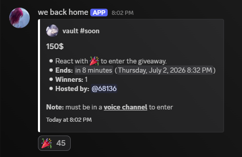 cat2042681's tweet photo. JOIN FAST GIVEAWAY ENDING SOON https://t.co/kXSbC178R5

#giveaway #freemoney #gw #gift #discordserver #discordgiveaway https://t.co/pBjZJcaG5y