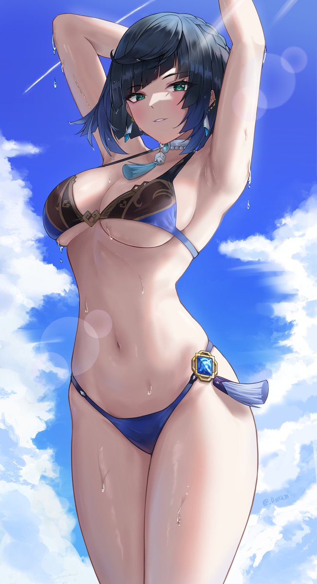 PINKSPIRAL_SLXT's tweet photo. Number 1 

Yelan 🖤💙 

Those who know me might easily guess why ...and no, its not just the unresitable mommy attitude or the flawless style or even those two giant reasons in the front 💖 https://t.co/RaGa4ZYoI7
