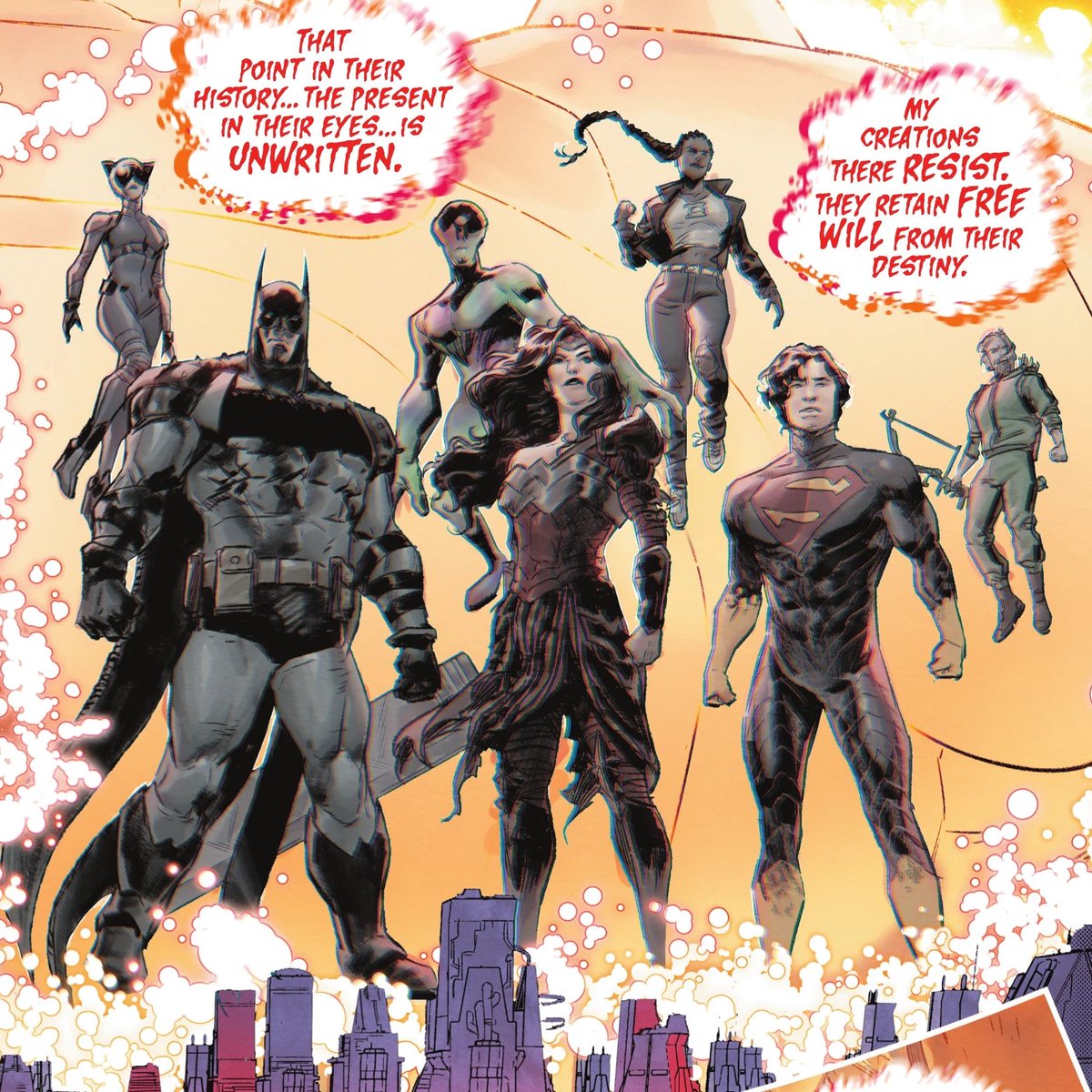 iREUS_SA's tweet photo. Jeff Lemire on why Absolute Flash wasn't in DC K.O.:

"When they were writing DC K.O., only Absolute Batman, Superman, and Wonder Woman had been publicly announced, so they didn't want to spoil Absolute Green Lantern, Martian Manhunter, and Flash yet." https://t.co/on637fGvyx