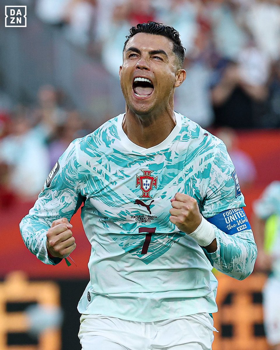 DAZNFootball's tweet photo. First World Cup knockout stage goal for CR7… just look what it means 🤩🇵🇹

#FIFAWorldCup #WorldCup https://t.co/BaVpy3OSzF