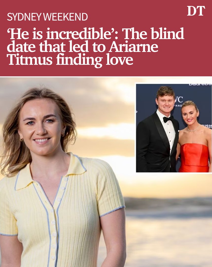 dailytelegraph's tweet photo. Four-time Olympic gold medallist Ariarne Titmus has opened up on her relationship with Mac Powell, revealing how the couple were set up on a blind date by a mutual family friend.
#SydneyWeekend ❤️ https://t.co/ob6NyTeJDt
Get the news first with The Daily Telegraph app: https://t.co/It3JLBNjhC