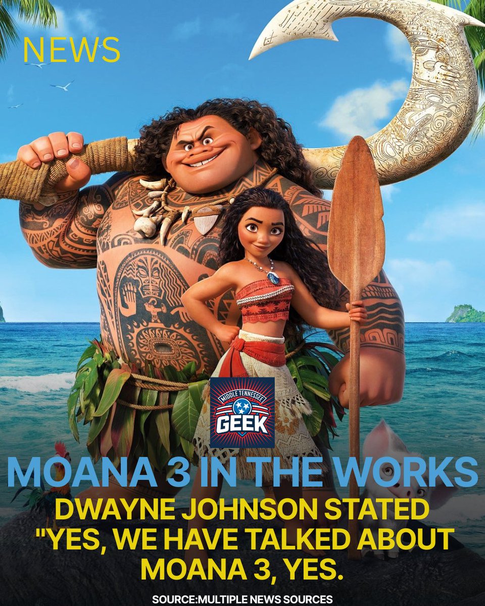MidTNGeek's tweet photo. The confirmation comes directly from Dwayne “The Rock” Johnson. During a July 2026 press conference in Rio de Janeiro.
“Yes, we have talked about Moana 3, yes. But first, live-action Moana, we’ll let that come out first. https://t.co/6cUfihPO18