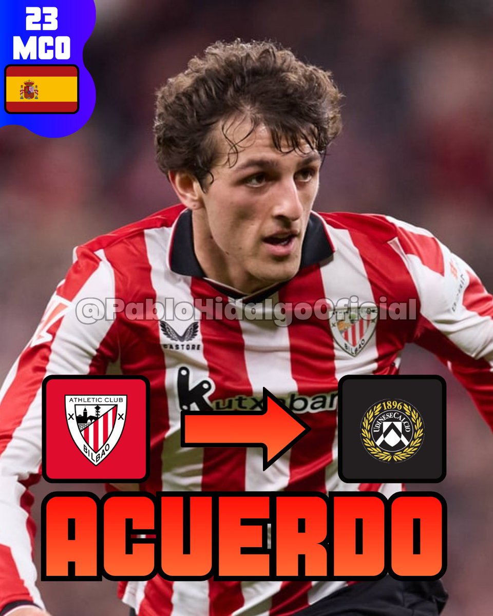 PabloHidalgoES's tweet photo. 🚨⚫️ | Udinese de Italia ha pagado alrededor de 6M€ por Unai Gómez del Athletic Club

El acuerdo estaría completamente cerrado por todas las partes y el jugador estaría listo para proceder con los reconocimientos médicos.

Vía @FabrizioRomano https://t.co/PnNO4btWjg