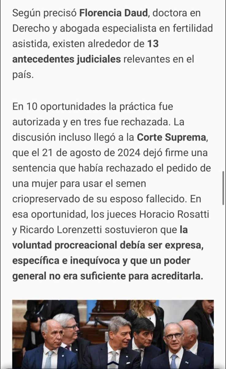 FlorMarinadeArg's tweet photo. Gracias TN por mencionar a la abogada Florencia Daud, especialista en Reproducción Medicamente Asistida, en la nota sobre el reciente fallo de fertilidad post-mortem en la provincia de Chubut. 

https://t.co/gqqbRW7Bmy https://t.co/RMDxQhMATh