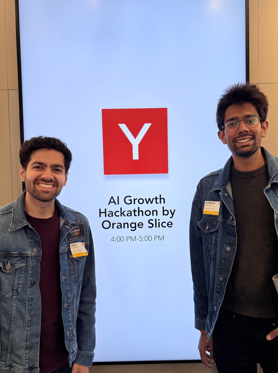 thakkaryash21's tweet photo. @shubvastav and I had a great time judging the @ycombinator GTM Hackathon last Sunday!
Huge thanks to @VihaarNandigala, @xdenuzzo, and @waynesutton for such a fun event 🙌

Saw some really cool ideas, from drone swarm ads in the sky to always-on outbound engines. 

GTM playbooks for software startups are evolving faster than their products are, and we have a few predictions at @trycruitical ourselves on some trends we're expecting to see more of: