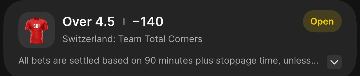 PickterBetting's tweet photo. #WorldCup Single⚽️

-140💰

#Gambling𝕏 #GamblingCommunity #Switzerland #Algeria https://t.co/jgUy4g60Vh
