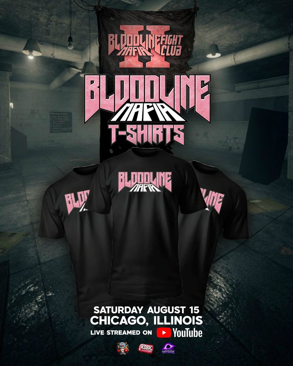 BL00DLINEMAFIA's tweet photo. Be part of the beginning. 🩸 Bloodline Mafia II: FIGHT CLUB tees are pre-order only and never restock after July 25. 👕 $25 or $35 with event entry (voucher alone is $15). Event pickup Aug. 15. DM to claim yours. #boxing #Chicago @TheRealIntrepid @JorgeTheFarmerX https://t.co/Ke1h6r8mT9