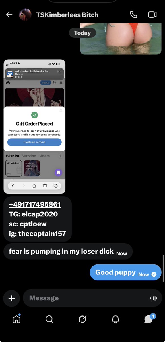 GODDESSGAL9's tweet photo. What a loser he literally paid me to completely expose him he love being blackmailed so u know what to do guys #catfish #feargasm #wankchat #findom https://t.co/YEujj78ivh