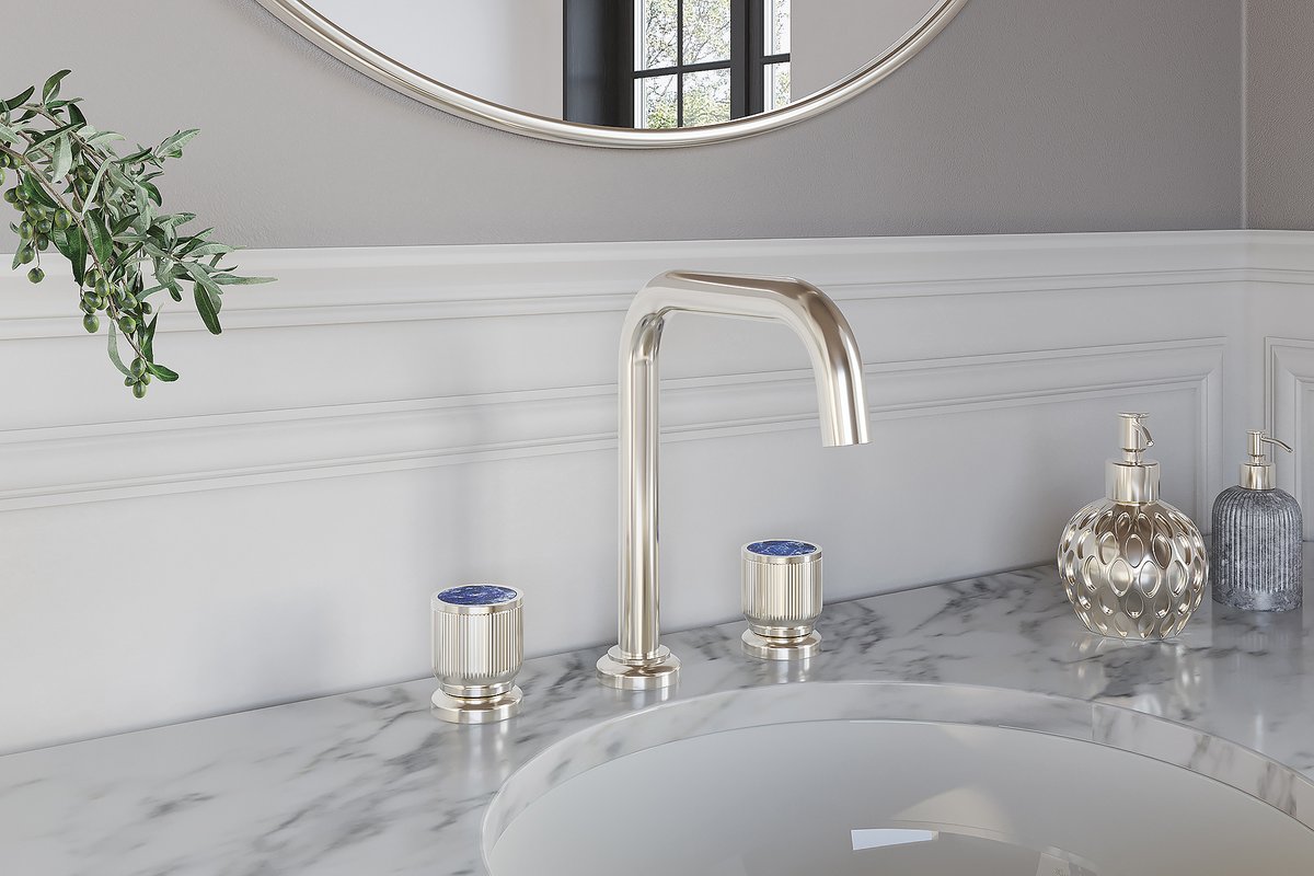 KB_Resource's tweet photo. California Faucets unveils its most luxurious collection to date: the Capitola™ Series. Inspired by the California coast, the new bath collection combines sculptural forms, semi-precious gemstones, artisan craftsmanship, and extensive customization for designers and homeowners. Learn more on KBR: https://t.co/Ey3CU9yoUg