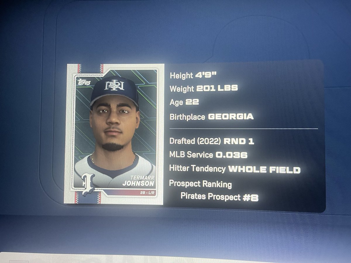 JalenDevonOFF's tweet photo. @MLBTheShow don’t think Termarr Johnson is 4’9 😭 https://t.co/G2TZRaZSi1