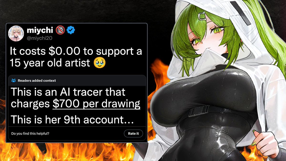 Muj_in's tweet photo. Some AI tracers will go as far as using a green screen to fake being an artist, all while charging you more than $100+ for drawings

But what if an AI tracer were to create more than 9 identities with the sole purpose of scamming you?

Length: 2hrs31mins

https://t.co/JgJm2Nwllu https://t.co/zktb4hjv1V