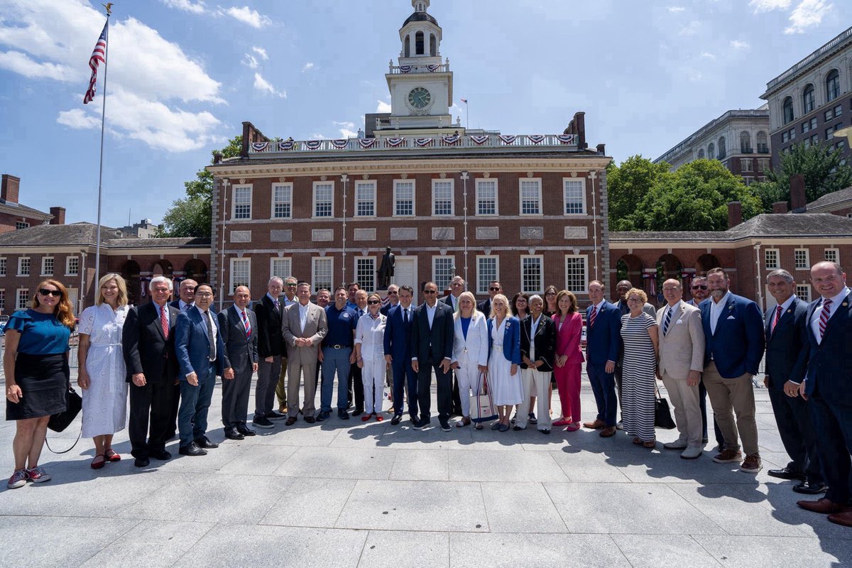 RepJeffries's tweet photo. Thank you @CongBoyle for hosting a bipartisan House delegation to celebrate the birth of our democracy! https://t.co/aRLIQNpqkf