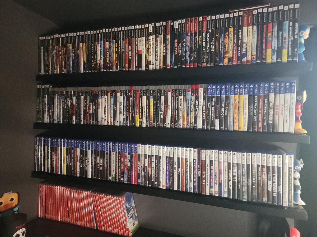 Yason_X's tweet photo. Not every game i own but playstation has been my main console of choice since I was a kid. If it werent for my uncle lending tiny me his copies of Megaman x4 and Castlevania sotn, I wouldnt have the game tastes I do today. No reason for me to buy a ps6 now I might aswell get a pc https://t.co/pX90WgW860