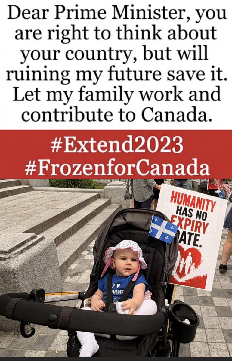 Ts2023H78014's tweet photo. A TS2023 extension isn’t just about paperwork—it’s about protecting jobs, families, and stability. We respectfully ask for your support to help us continue contributing to Canada. #ExtendTS2023
#FrozenforCanada
@MarkJCarney
@LenaMetlegeDiab
@SeanFraserMP
@timhodgsonmt https://t.co/xSUGrnBByq