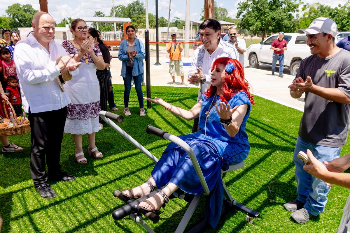 LaydaSansores's tweet photo. En la comunidad de San Miguel de Allende inauguramos el nuevo parque principal, un espacio pensado para la convivencia y el bienestar de las familias, con una inversión de 3.3 millones de pesos.

La obra incluye gimnasio al aire libre, áreas verdes, juegos infantiles, sistema de drenaje e iluminación, para brindar un entorno más seguro, funcional y digno para todas y todos.