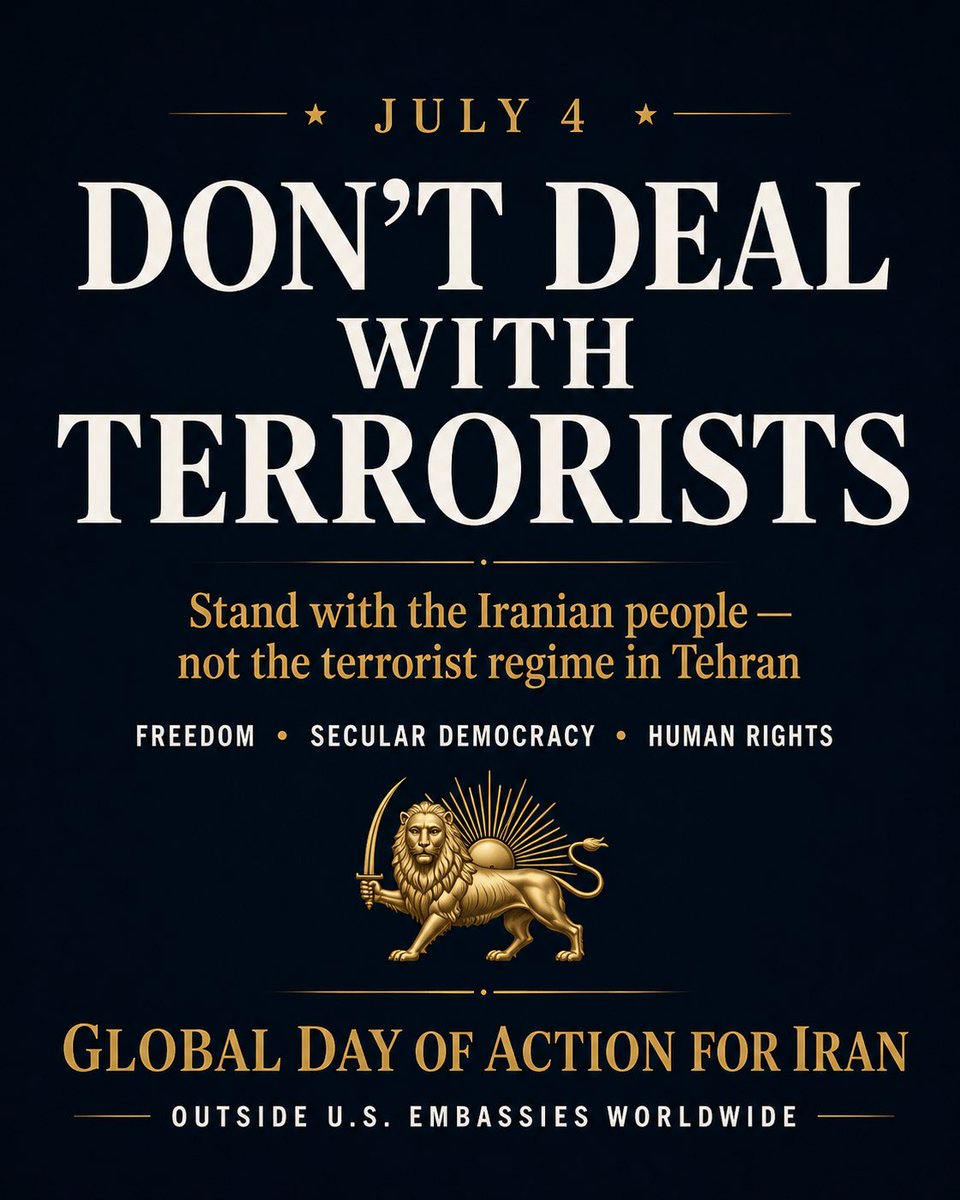 MAGAFree88's tweet photo. We call on the United States to stand firmly with the people of Iran and confront a regime that brutalizes its citizens and threatens regional stability.
Freedom is not optional it is the undeniable right of every nation and every human being, including the people of Iran.
Do not legitimize or negotiate with terrorists.
Stand unwaveringly with the people of Iran.
@WhiteHouse @POTUS @SecRubio