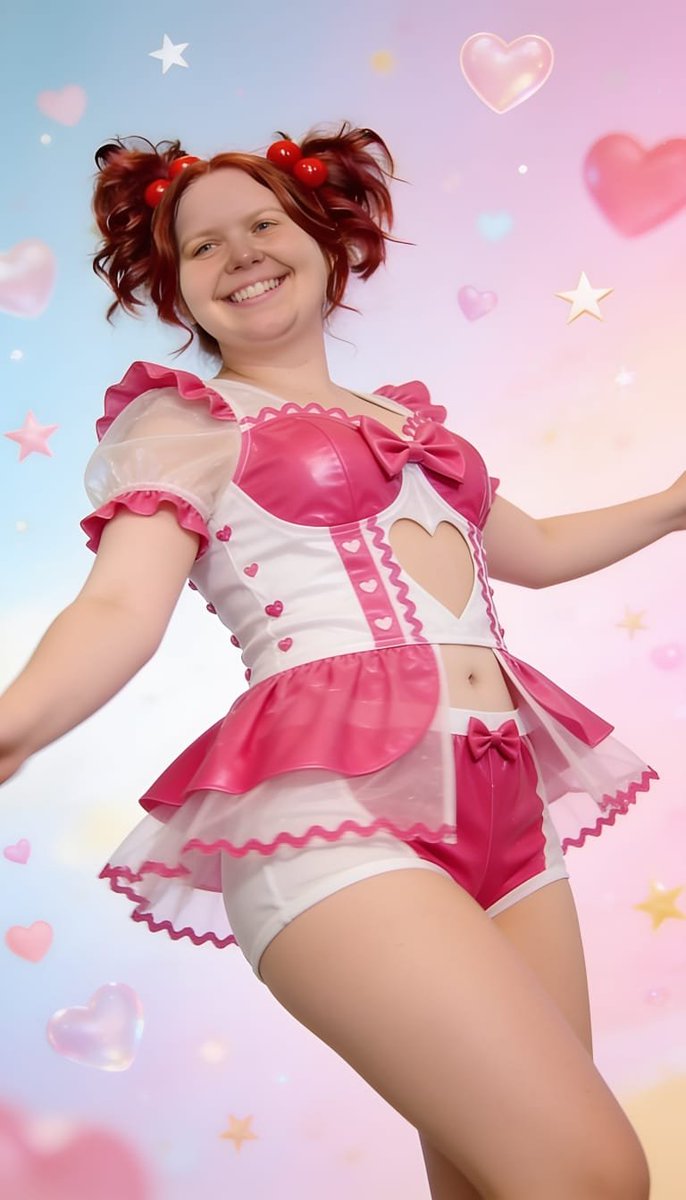 Lizzy1262629's tweet photo. Feeling like the sweetest cherry girl in my pink & white PVC outfit! ππ Big smiles and lots of bows β this look makes me so happy β¨ #KawaiiFashion
#PinkWhitePVC #CherryPigtails #KawaiiStyle #ShinyOutfit #HeartCutout #GlossyFashion #CuteOutfit #AlternativeFashion #PVCSet #PlayfulLook #BowDetails #ShinyPink #KawaiiGirl #SweetStyle #CherryVibes