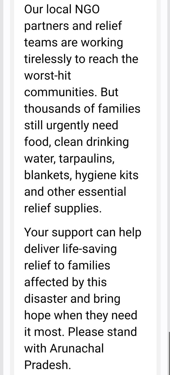 InCrisisRelief's tweet photo. Donate at @donatekart .
#StandWithArunachal https://t.co/27lGhu22YN