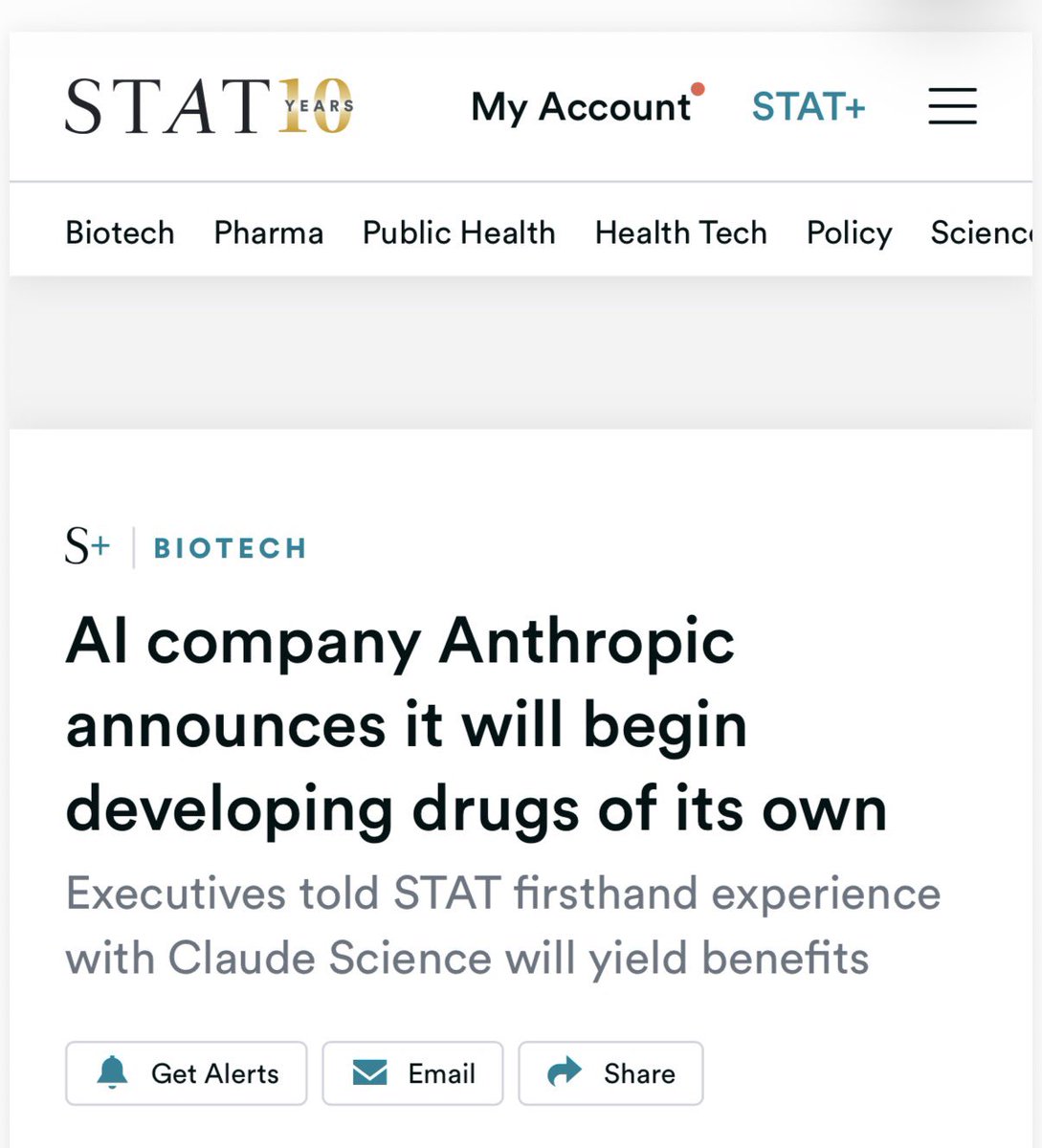 chamath's tweet photo. It’s well within Anthropic’s rights to compete in any market they choose. 

What’s funny, in this instance, are the number of Pharma companies, who through their unchecked use of Anthropic, are driving revenues into what they think is a model provider but is in fact a competitor lurking in the shadows thereby accelerating their own demise. 

I suspect any end market with reasonable ROCE that could be AI accelerated is on the table. 

If I were them, I’d probably do the same.