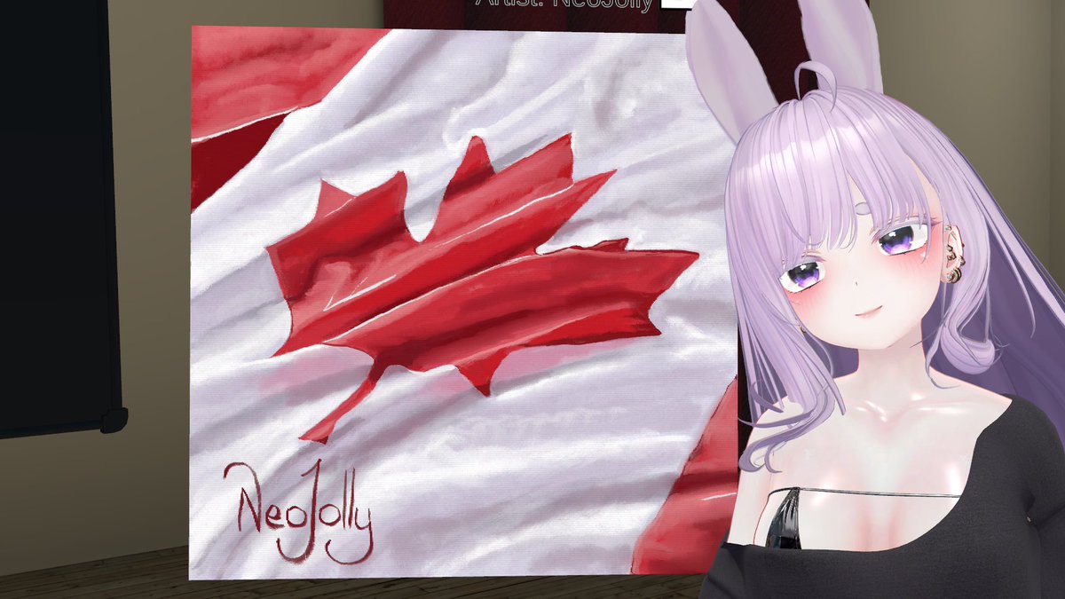 neojolly_vr's tweet photo. Happy Canada Day. Painted in VRChat 🇨🇦🐰 #VRChat #Painting #lifedrawingvr https://t.co/kBcW0eIsWF