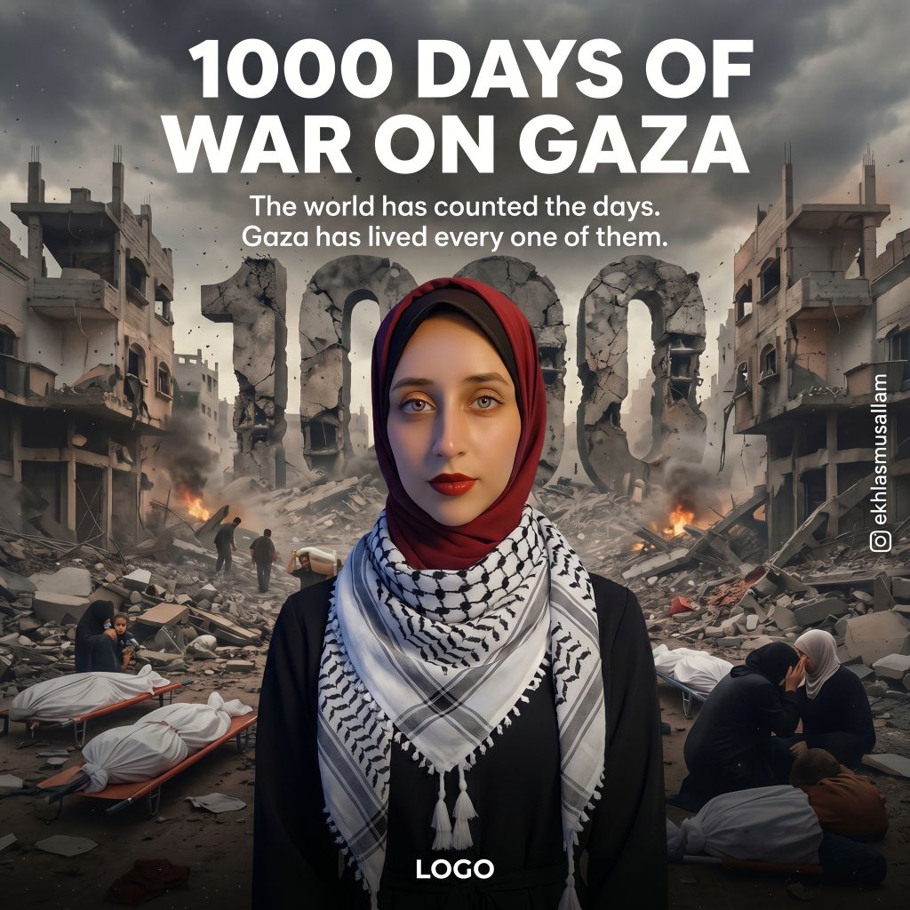 EkhlasMusallam's tweet photo. 1000 يوم... ليست مجرد رقم، بل ألف قصة تستحق أن تُروى.

As a content creator, I believe every visual can preserve a story.

1000 Days of War on Gaza.
The world has counted the days. Gaza has lived every one of them.

#1000days #gaza #palestine #visualstorytelling #ContentCreation https://t.co/hpPMGCyRj2