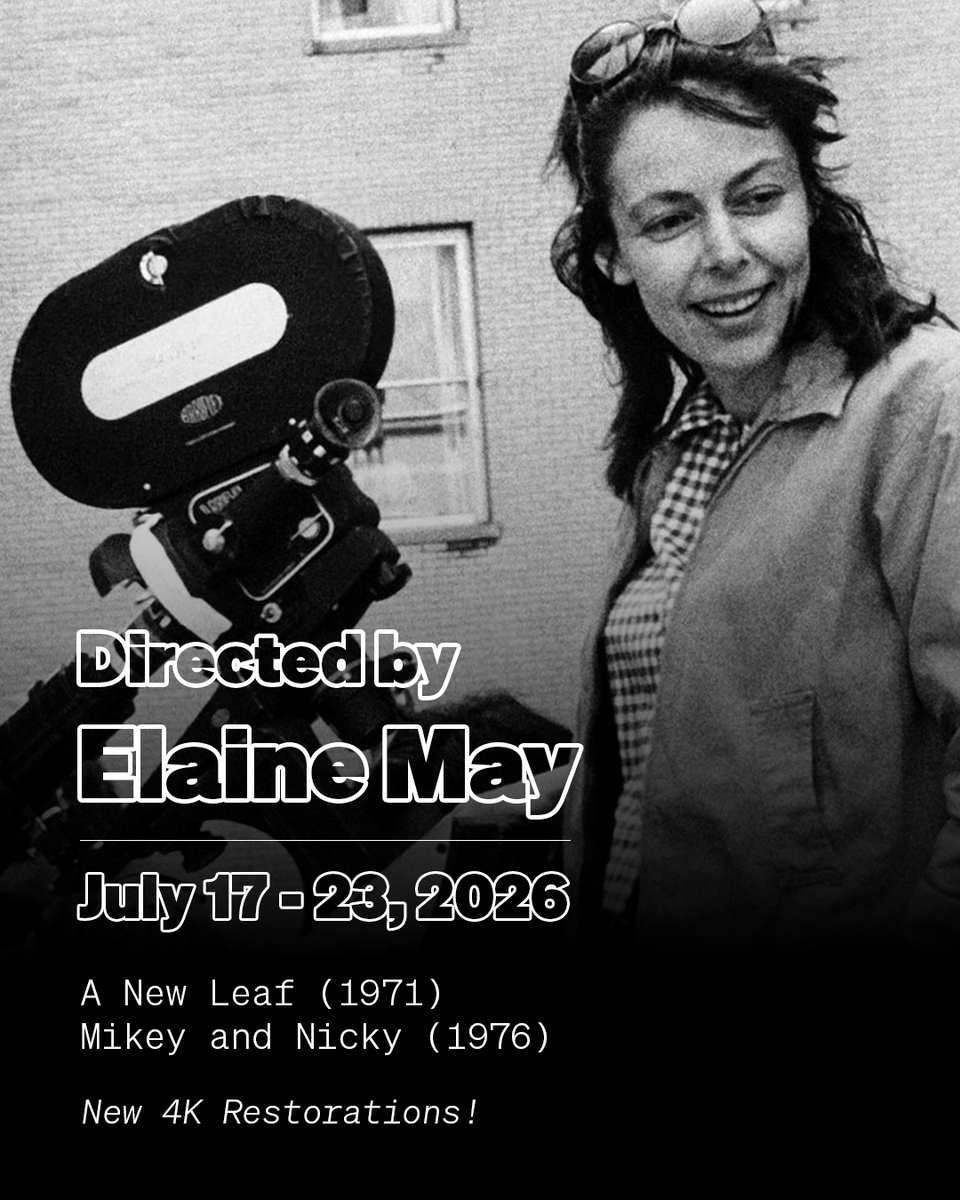 WFGCinematheque's tweet photo. From July 17-23, the Dave Barber Cinematheque is thrilled to present Directed by Elaine May. Featuring new restorations of two neglected masterpieces of ’70s American cinema, A New Leaf and Mikey and Nicky, this series celebrates the comic vision of the underappreciated director. https://t.co/F8UyFwK0b8