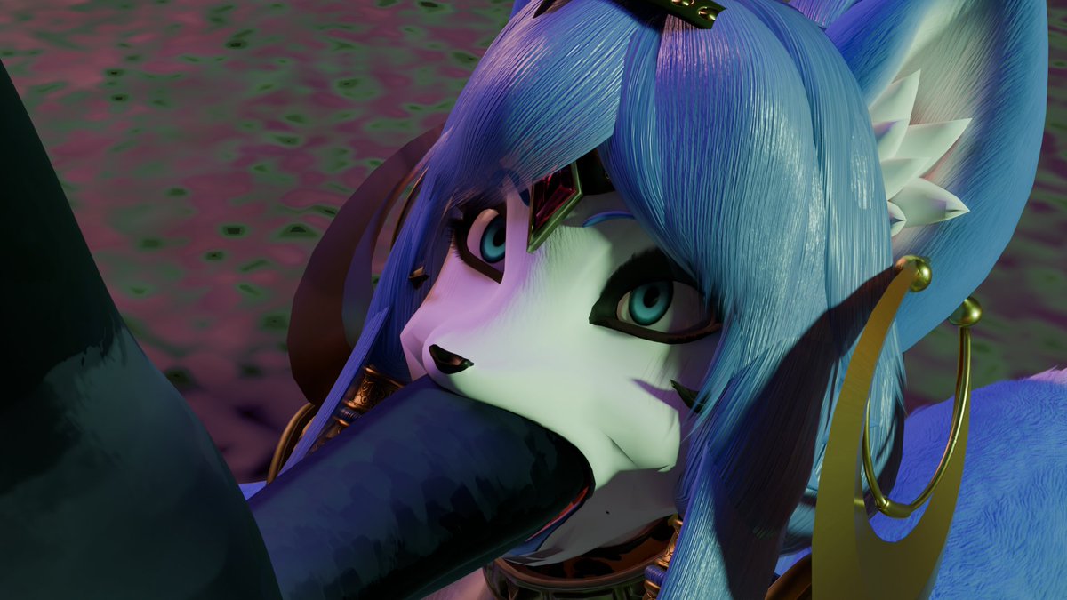 Markmurders's tweet photo. krystals determined to drink up every last drop.

krystal @DogZeela 
#furryart #blender #nsfw https://t.co/ohGFmyPJXH
